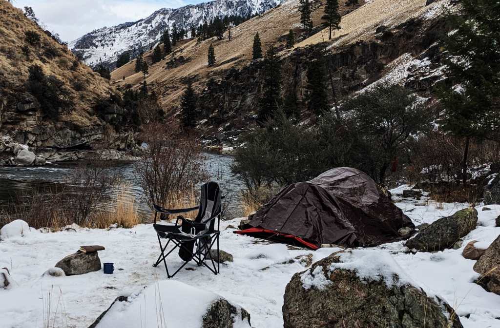winter camping in the Frank Church Wilderness