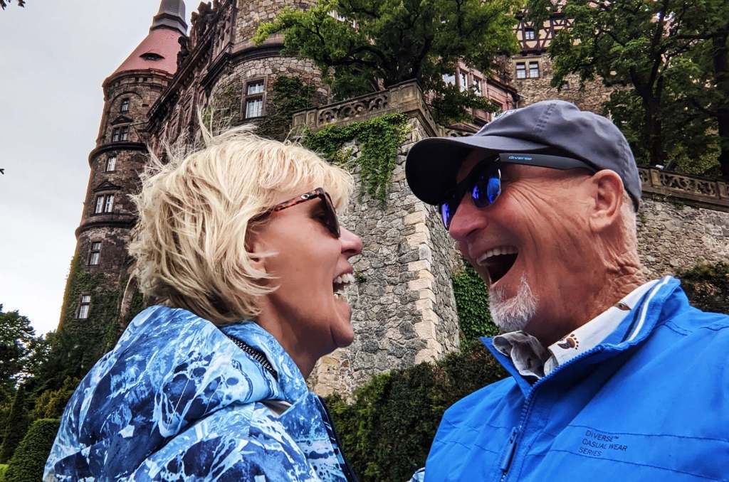 Laughing with Ela at Castle Ksiaz